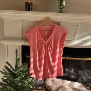 Chic Coral V-Neck Women's Tee